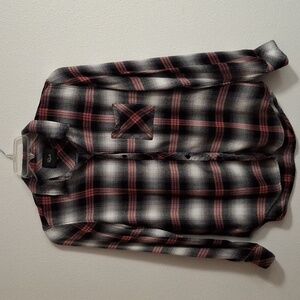Rails Pink and Black Plaid Button Up Shirt Size Medium